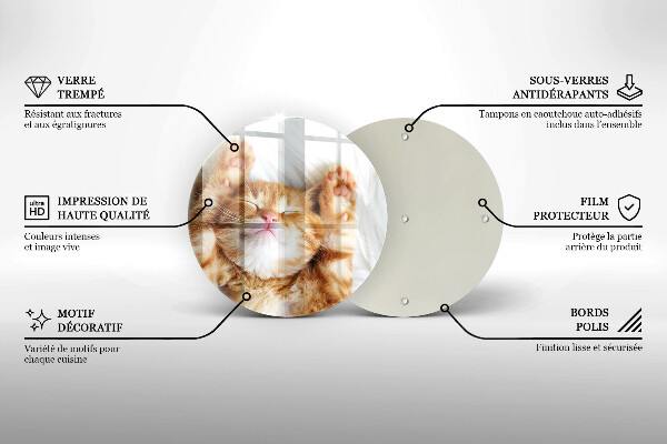 Tagliere in vetro Piccolo gattino carino