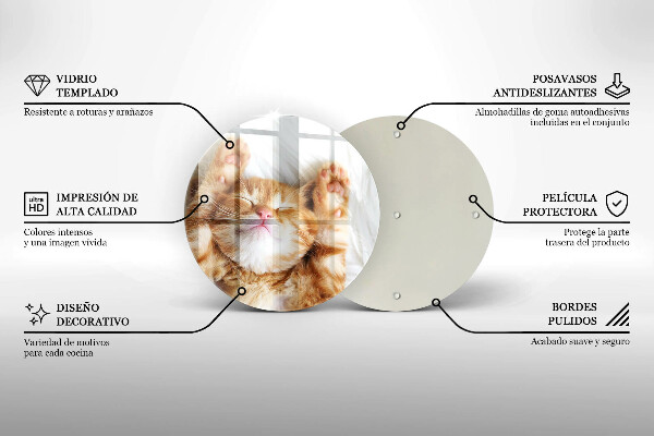 Tagliere in vetro Piccolo gattino carino