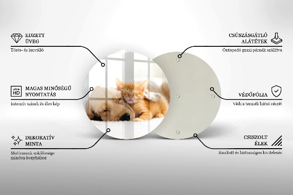 Tagliere in vetro Animali cane e gatto