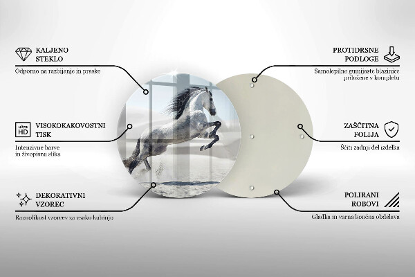 Tagliere in vetro Destriero del cavallo bianco