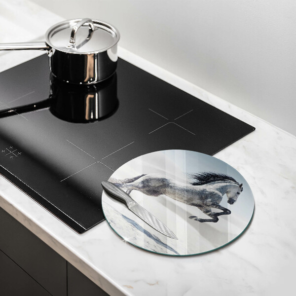 Tagliere in vetro Destriero del cavallo bianco