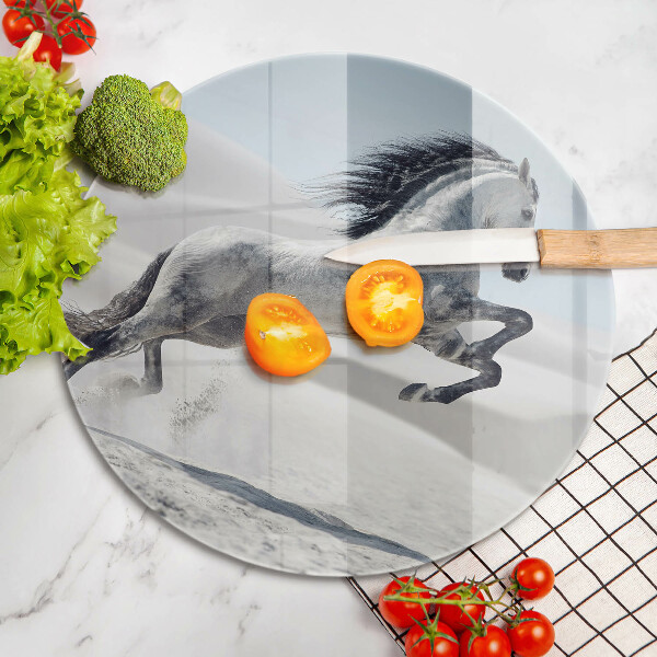 Tagliere in vetro Destriero del cavallo bianco