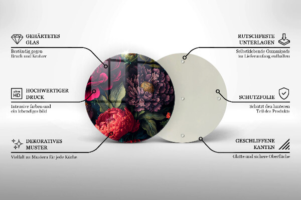 Tagliere in vetro temperato Bellissimi fiori