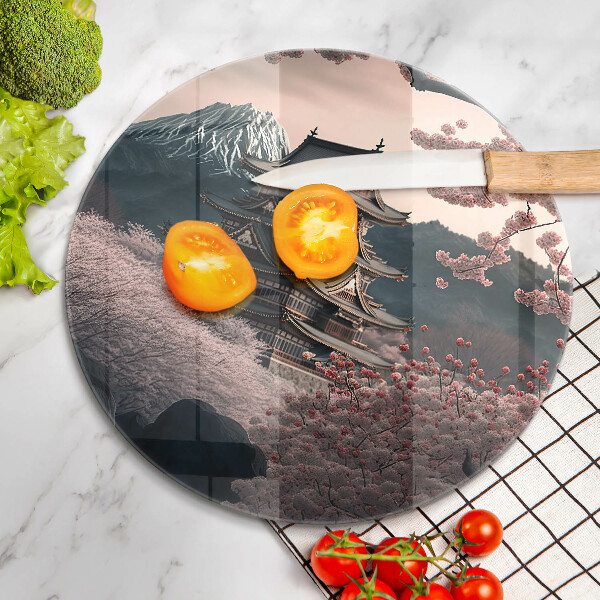 Tagliere in vetro temperato Paesaggio edilizio giapponese