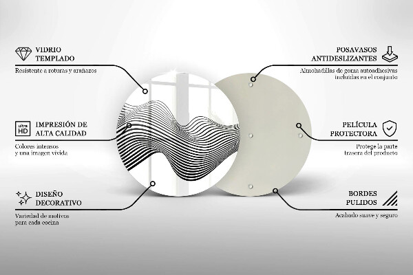 Tagliere in vetro temperato Astrazione lineare