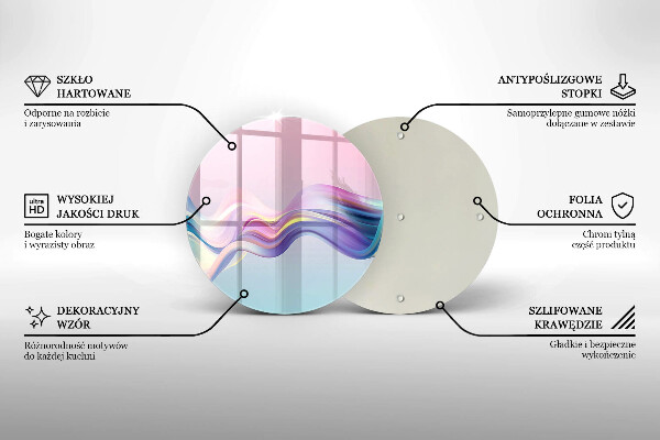 Tagliere in vetro temperato Astrazione pastello