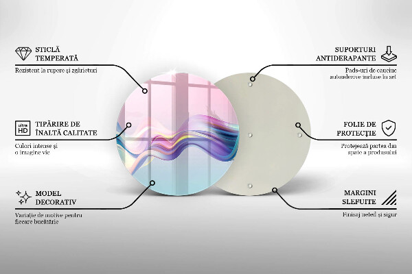 Tagliere in vetro temperato Astrazione pastello