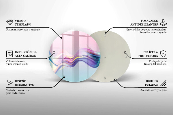 Tagliere in vetro temperato Astrazione pastello