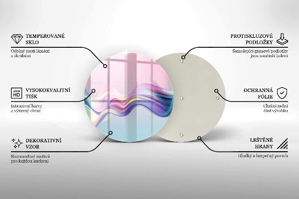 Tagliere in vetro temperato Astrazione pastello