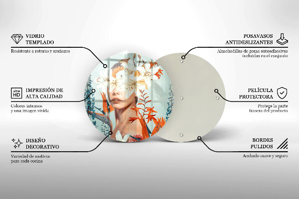 Tagliere in vetro Donna tra i fiori