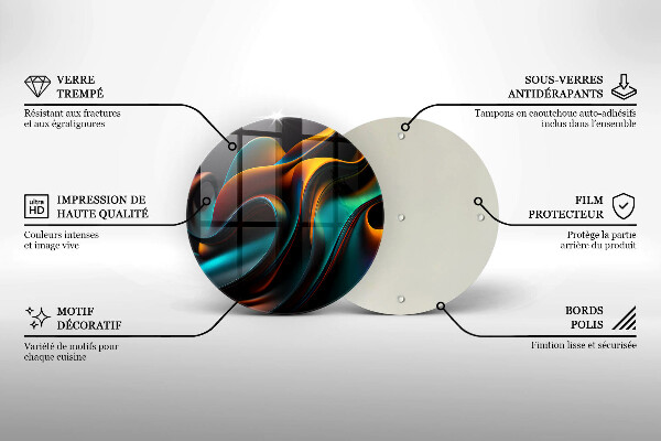 Tagliere in vetro temperato Astrazione colorata