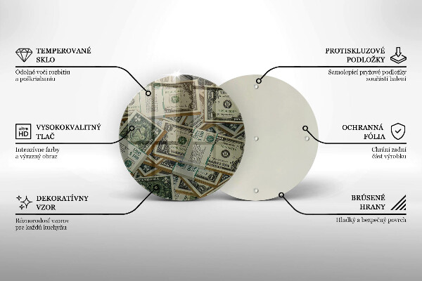 Tagliere in vetro temperato Dollari in denaro