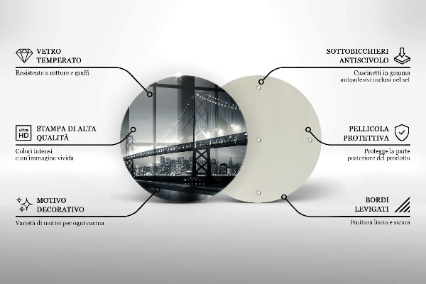 Tagliere in vetro Ponte Benjamin Franklin