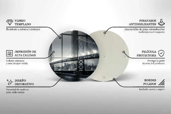 Tagliere in vetro Ponte Benjamin Franklin