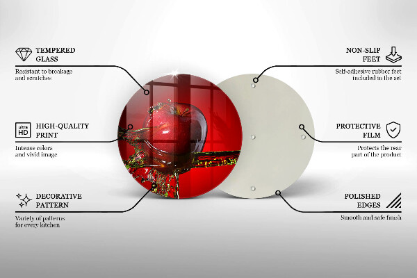 Tagliere in vetro Frutta di mela in acqua