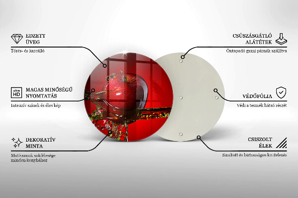 Tagliere in vetro Frutta di mela in acqua
