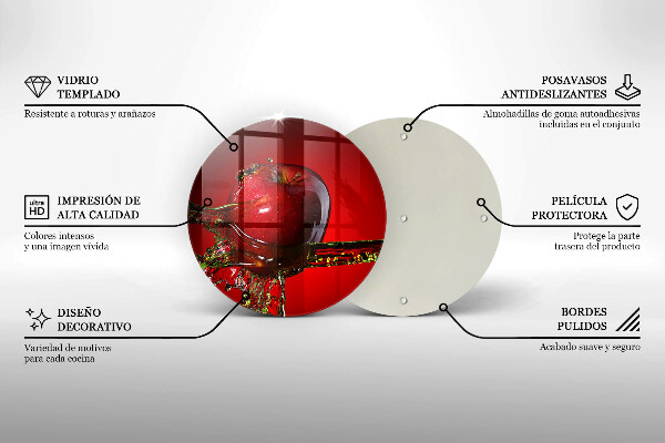 Tagliere in vetro Frutta di mela in acqua