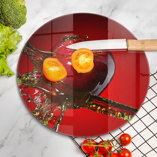 Tagliere in vetro Frutta di mela in acqua