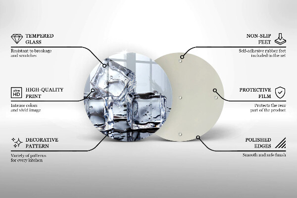 Tagliere in vetro Cubetti di ghiaccio