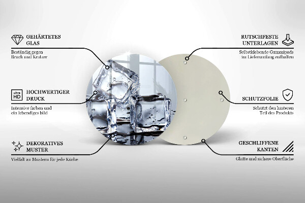 Tagliere in vetro Cubetti di ghiaccio