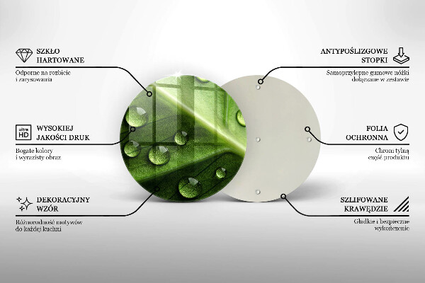 Tagliere in vetro Rugiada e foglia della natura