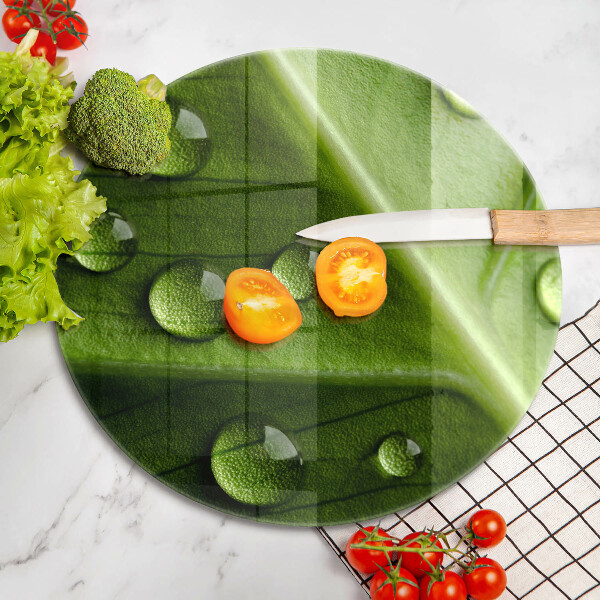 Tagliere in vetro Rugiada e foglia della natura