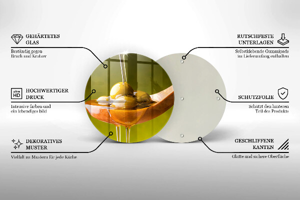 Tagliere in vetro Olio d'oliva e olive