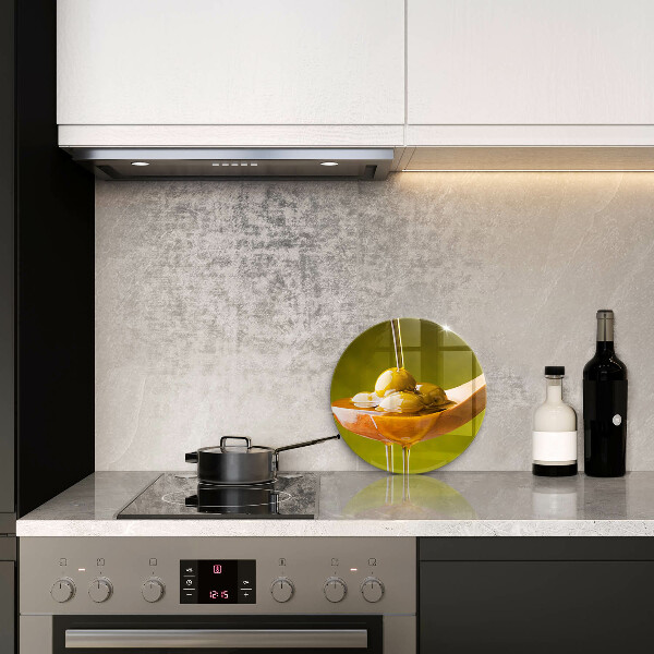 Tagliere in vetro Olio d'oliva e olive