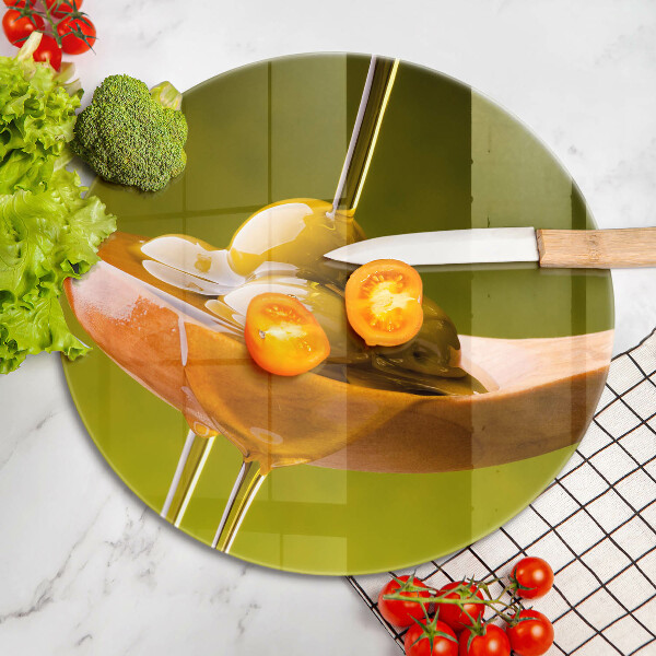 Tagliere in vetro Olio d'oliva e olive