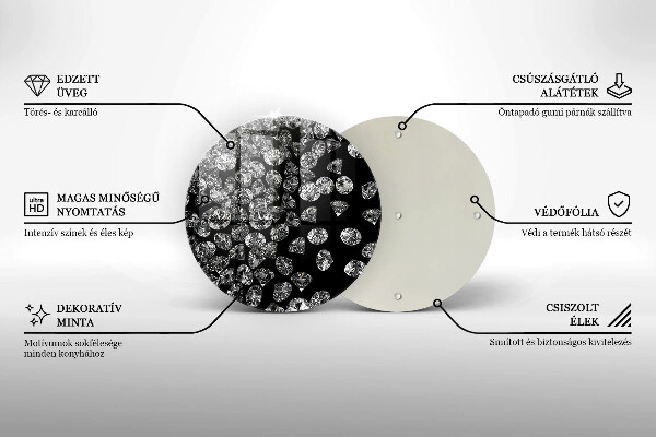 Tagliere in vetro Diamanti diamanti