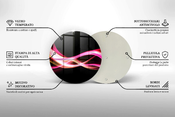 Tagliere in vetro Fumo al neon astratto