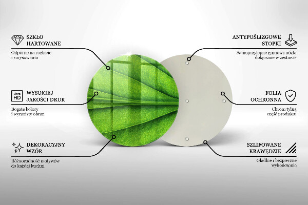 Tagliere in vetro Foglia della vena naturale