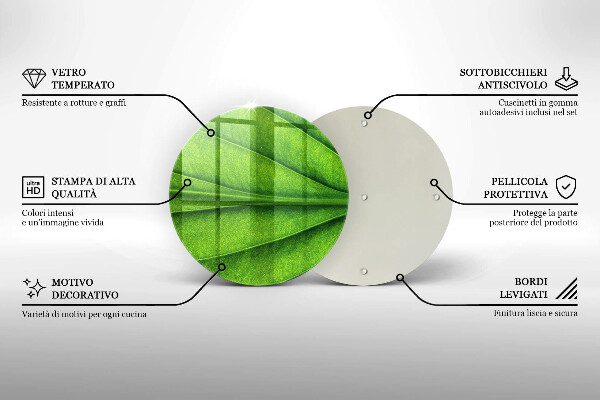 Tagliere in vetro Foglia della vena naturale