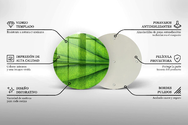 Tagliere in vetro Foglia della vena naturale