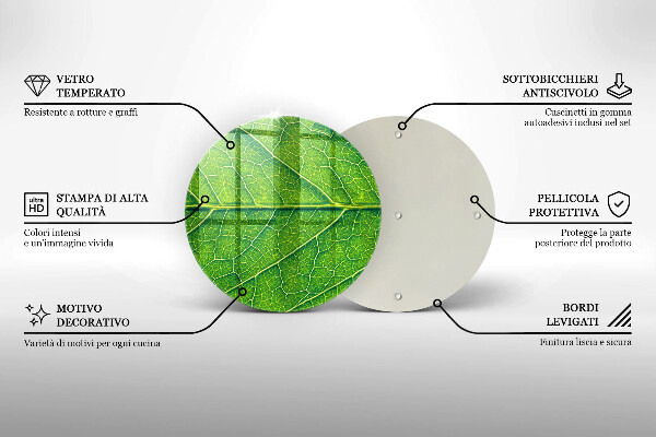 Tagliere in vetro Vene delle foglie naturali