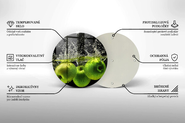 Tagliere in vetro Mele verdi e acqua