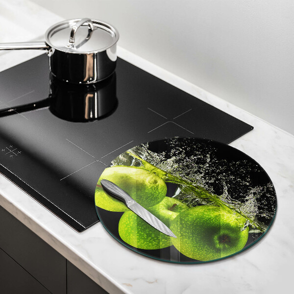 Tagliere in vetro Mele verdi e acqua