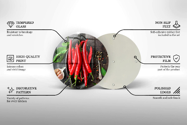 Tagliere in vetro Peperoncini rossi