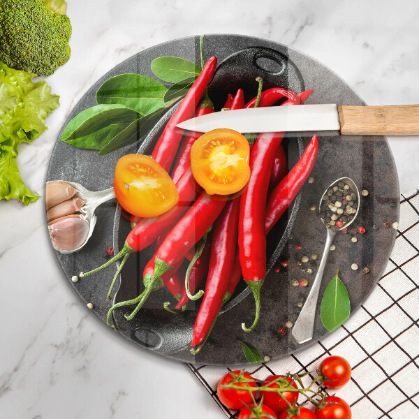 Tagliere in vetro Peperoncini rossi