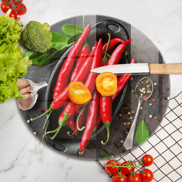 Tagliere in vetro Peperoncini rossi