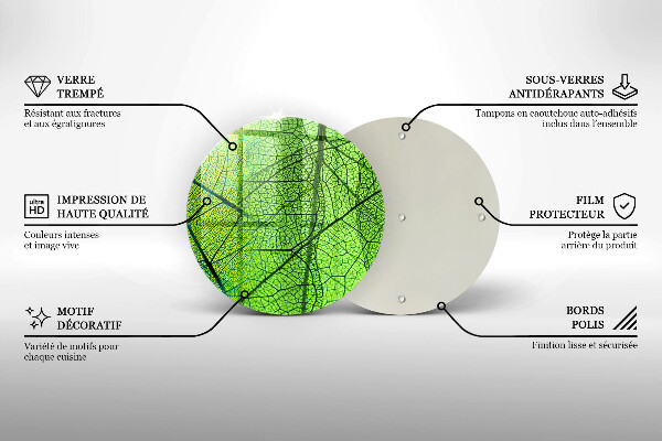 Tagliere in vetro Vene delle foglie naturali