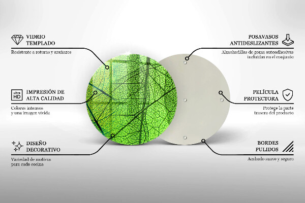 Tagliere in vetro Vene delle foglie naturali