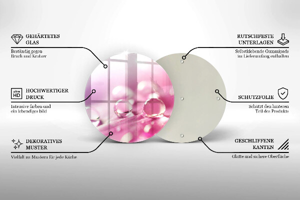 Tagliere in vetro Petali di fiori di rugiada