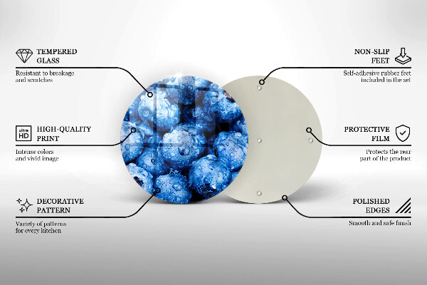 Tagliere in vetro Mirtilli succosi