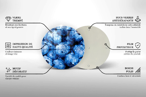 Tagliere in vetro Mirtilli succosi