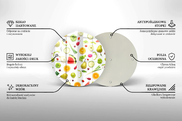 Tagliere in vetro Modello di frutta e verdura