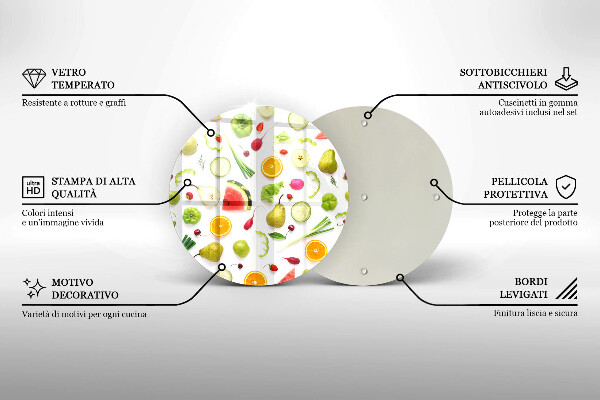 Tagliere in vetro Modello di frutta e verdura
