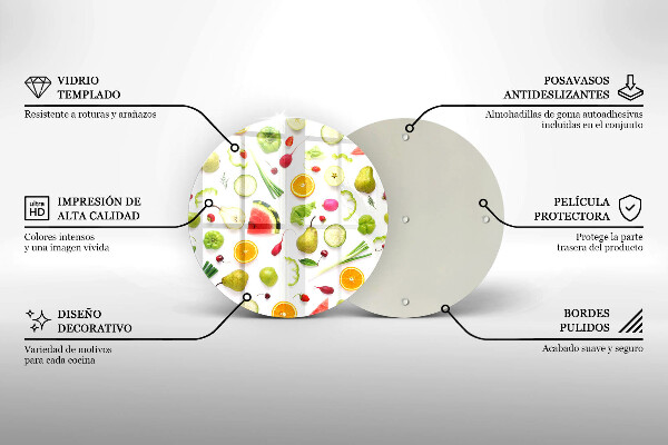 Tagliere in vetro Modello di frutta e verdura