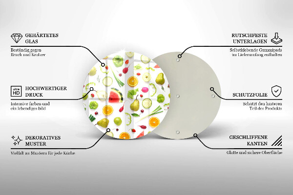 Tagliere in vetro Modello di frutta e verdura