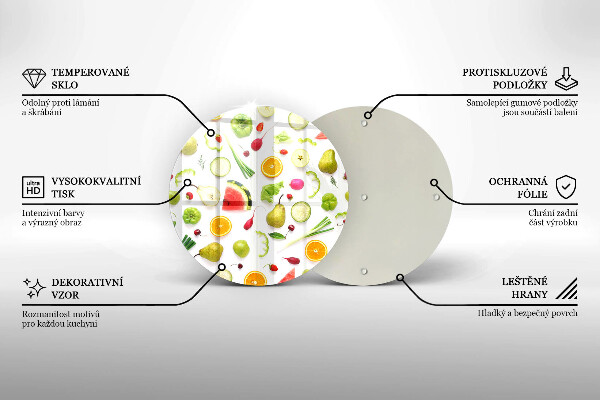 Tagliere in vetro Modello di frutta e verdura